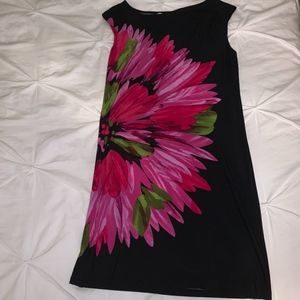 Black and Magenta flowered dress